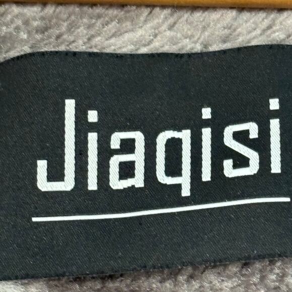 Jiaqisi Faux Fur Black White Paint Spatter Women’s Winter Coat - Picture 3 of 11